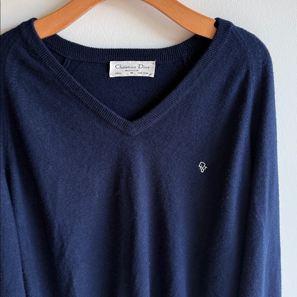 Dior Deep Blue V-Neck Sweater